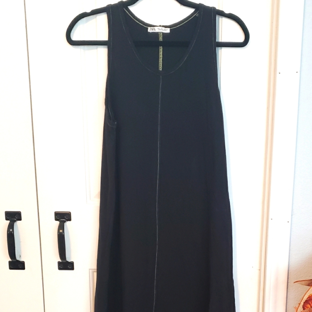Zara midi casual black dress small